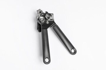 One can opener on white background, top view