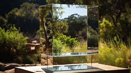 A levitating liquid mirror reflecting an alternate universe