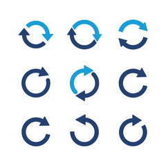 Refresh icon set. Reload icon vector. Update icon.