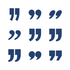 Quote icon set. Quotation mark symbol.