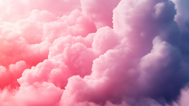 Boiling pink clouds and a pink sky