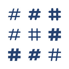 Hashtag icon set. hashtag symbol