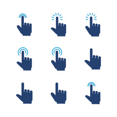 Hand click icon set. pointer icon vector. hand cursor icon vector