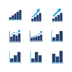 Fototapeta premium Growing graph Icon set. Chart icon. diagram icon