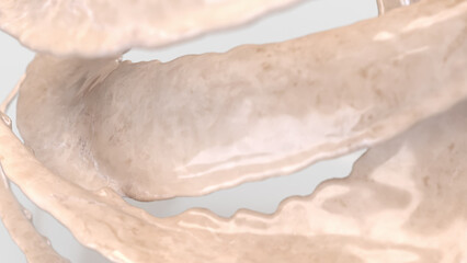 The White Marble Splash on White Background for Abstract Background concept 3d Rendering.