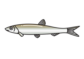 シンプルなかわいいワカサギのイラスト