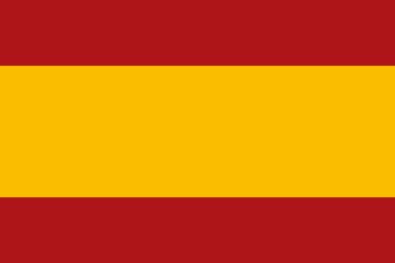 Naklejka premium Official civil flag of Spain. Flag of the Kingdom of Spain. Correct proportions and colors. Vector illustration