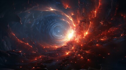 Obraz premium A swirling supernova explosion releasing radiant energy tendrils