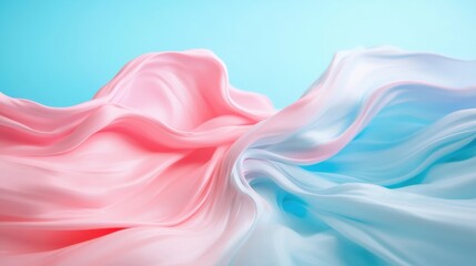 Obraz premium Abstract Flowing Fabric, Pink & Blue