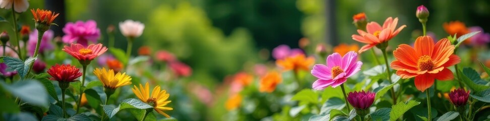 Obraz premium Callistemenon flowers in a garden with other plants, botanicals, summertree