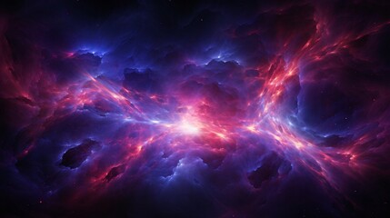 A galactic nebula forming intricate neon vortexes of energy
