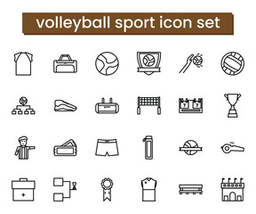 volleyball sport icon set