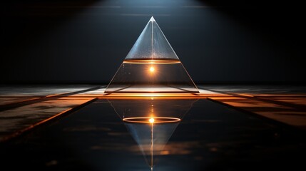 A levitating energy triangle floating between dimensions