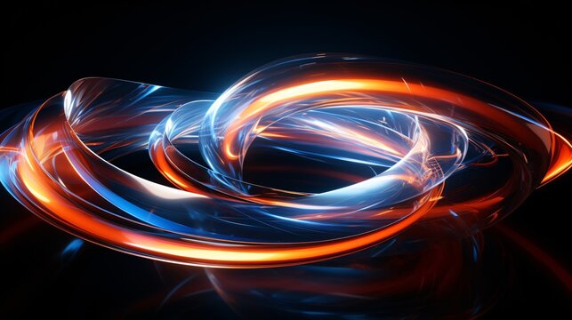 A spinning cosmic ring emitting pulsating neon radiation