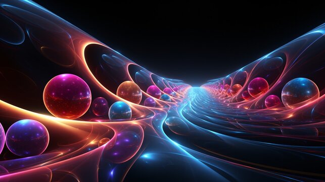 A colossal quantum rift splitting space apart with colorful shockwaves