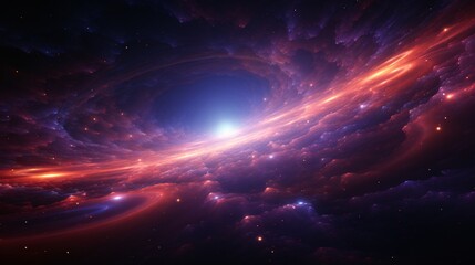 A glowing cosmic entity sending radiating pulses into the void