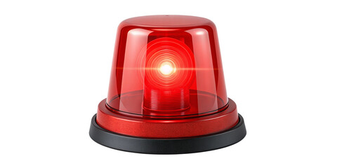 Fototapeta premium Realistic Red Emergency Warning Light – Transparent Background – Generative AI Flashing Red Emergency Siren Light – High-Quality PNG – Isolated & Transparent Background