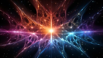Fototapeta premium A fractal-shaped star emitting complex electromagnetic fields