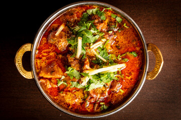 Goat curry in a bowl