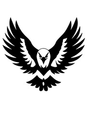 Obraz premium Powerful Eagle in Mid-Flight: Minimalist One-Color Vector Design