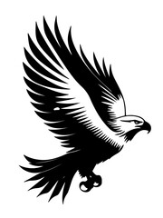 Obraz premium Powerful Eagle in Mid-Flight: Minimalist One-Color Vector Design