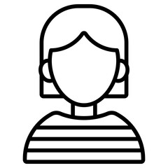 단발머리 여자 아바타 아이콘