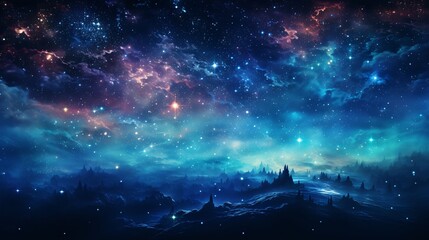 Obraz premium A glowing cosmic ocean of pure liquid stardust