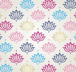 Colorful water lilies, wedding card design, royal India	