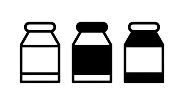 Milk bottle icon set with simple and modern design for web