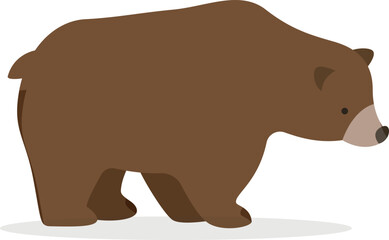 Brown grizzly bear vector illustration 