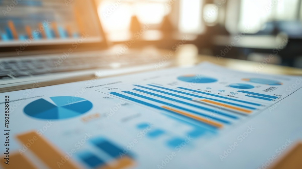 Poster A well-organized business presentation slide featuring clear bar charts, line graphs, and key financial metrics.