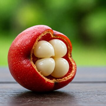 Cut akee fruit.
