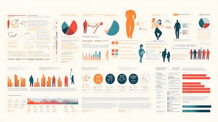 Modern business infographic showcasing customer demographics and market analysis