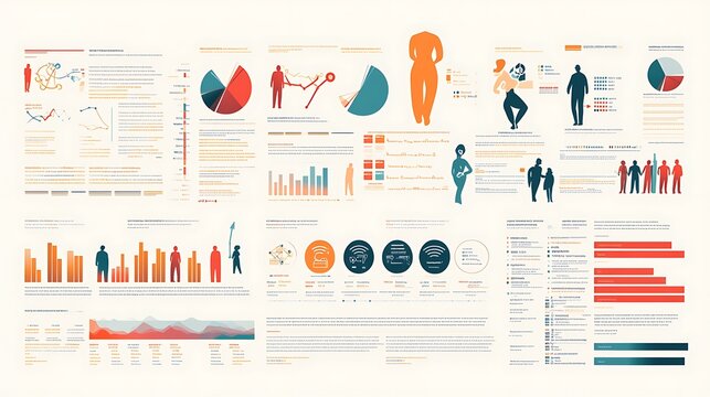Modern business infographic showcasing customer demographics and market analysis