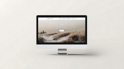 Elegant modern minimalist web design concept showcased on a desktop computer screen