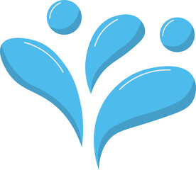 Obraz premium Set of flat colored icons with natural elements and symbols of water in different forms and shapes