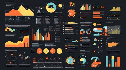 Comprehensive digital dashboard showcasing data visualization with charts and graphs