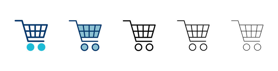Shopping icon vector isolated on white background. Shopping cart icon. Basket icon. Trolley