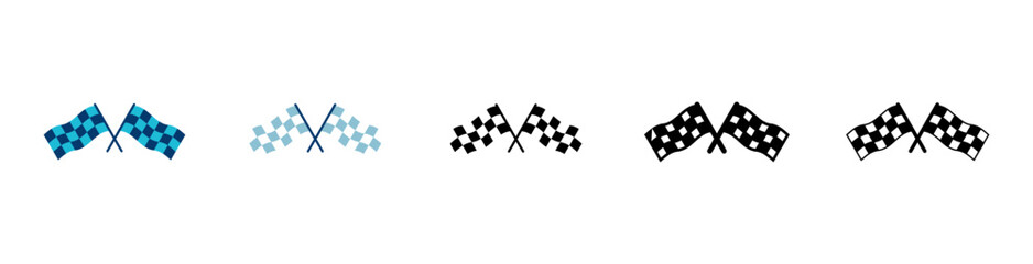 Race flag icon vector isolated on white background. Competition sport flag line vector icon. Racing flag. Start finish flag. Checkered. Start