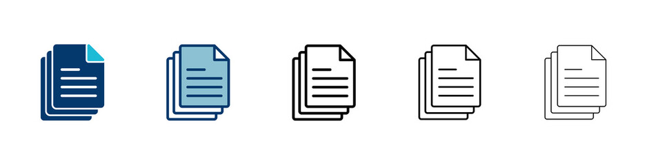 Document icon vector isolated on white background. Paper icon. File Icon