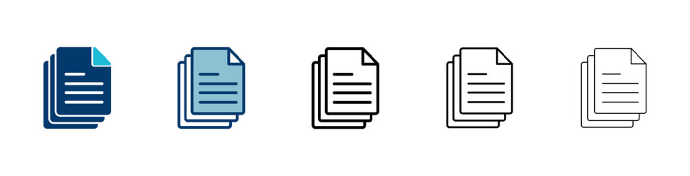 Document icon vector isolated on white background. Paper icon. File Icon