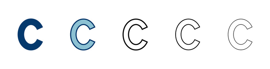 Copyright icon vector isolated on white background. copyright symbols