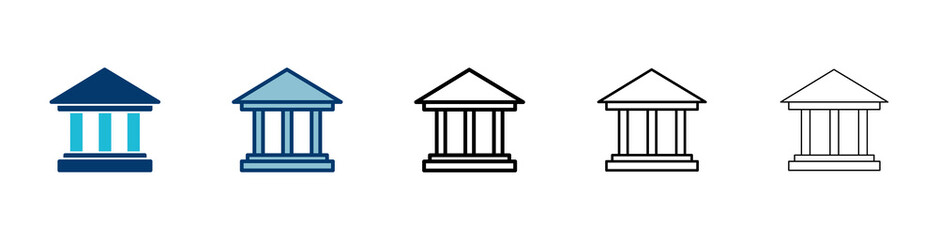 Bank icon vector isolated on white background. bank vector icon, museum, university