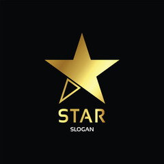 simple star logo with gold gradient, star icon