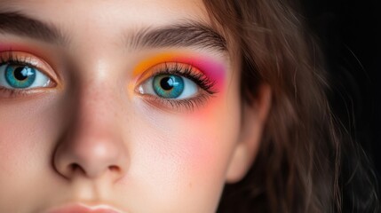 Obraz premium Close-up Face with Colorful Makeup