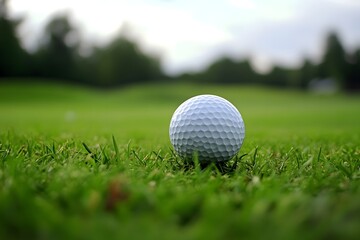 Obraz premium Golf ball on golf Field, Generative AI