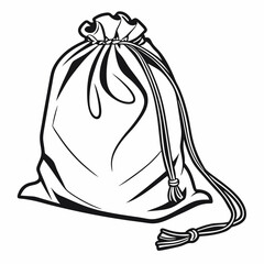 A sketch of a sack vector design is on a white background 