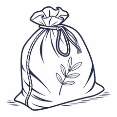 A sketch of a sack vector design is on a white background 
