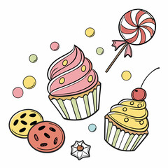 an image of a sweets vector design on a white background