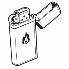 Cigarette gas lighter isolated on white background vector design.
